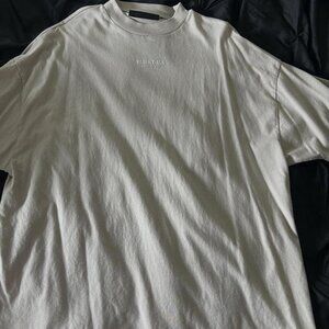 Essentials Men's Cream and White T-shirt